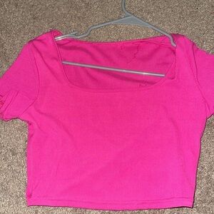 Women's Pink Ribbed Top